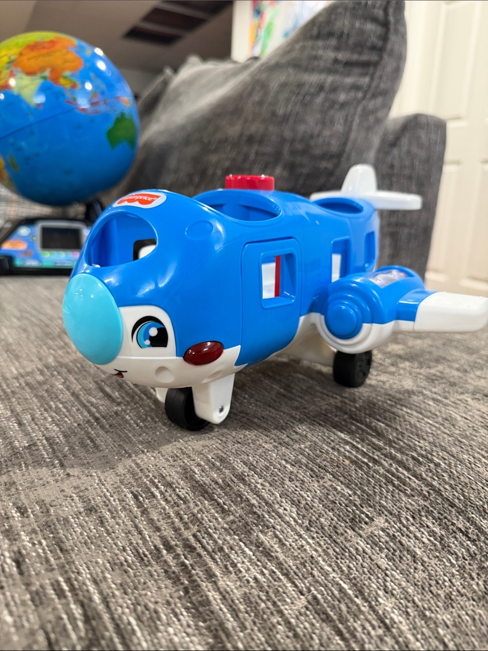 Fisher-Price Blue and White Kids Push Toy Airplane